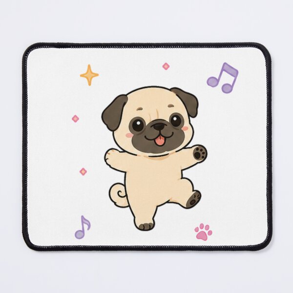 Item preview, Cute Pug Puppy Kawaii Chibi Dancing Dog Art designed and sold by Seculinator.