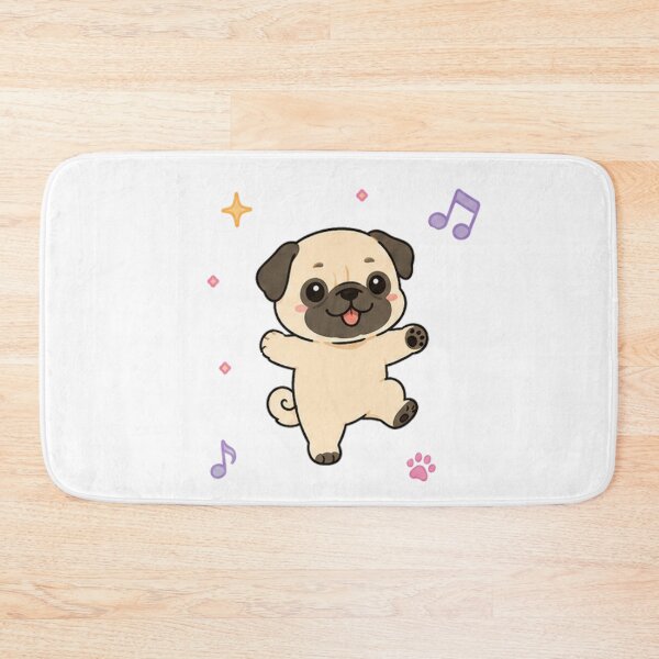 Item preview, Cute Pug Puppy Kawaii Chibi Dancing Dog Art designed and sold by Seculinator.