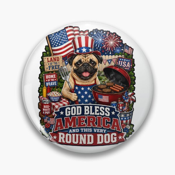 Item preview, Patriotic Pug BBQ Grill Master designed and sold by Squiggle Happy.