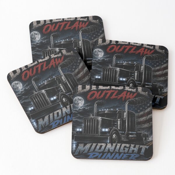 Item preview, Diesel Outlaw Midnight Runner – Black Semi Truck Patriotic Trucker Graphic T-Shirt designed and sold by 18 Life Outlaw.
