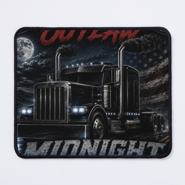 Item preview, Diesel Outlaw Midnight Runner – Black Semi Truck Patriotic Trucker Graphic T-Shirt designed and sold by 18 Life Outlaw.