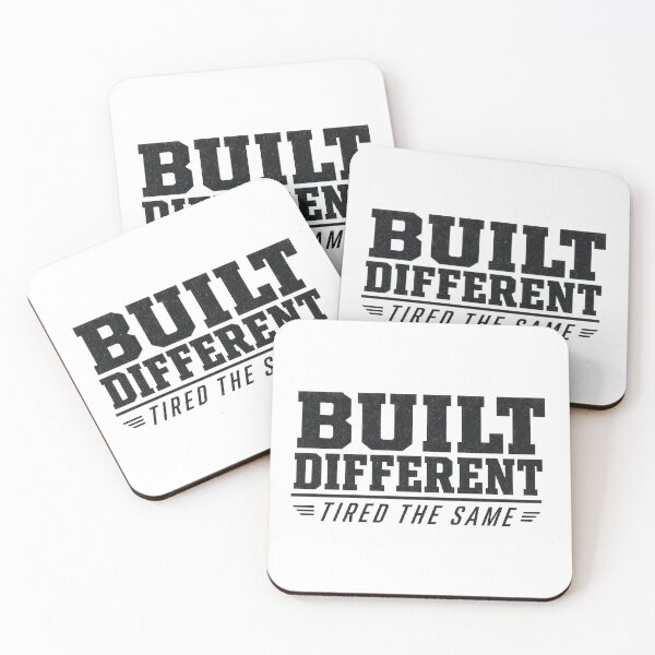 Item preview, Built Different Tired the Same Funny Gym Workout Typography Tee Sticker Fitness Gift designed and sold by sharifex.