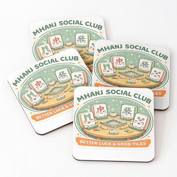 Item preview, Mahjong Social Club | Cozy Game Night Kawaii Sticker designed and sold by Bismillah-Najah.