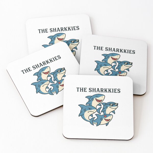 Item preview, The Sharkkies - Funny Cartoon Shark Squad Moods designed and sold by AbderraimArt.