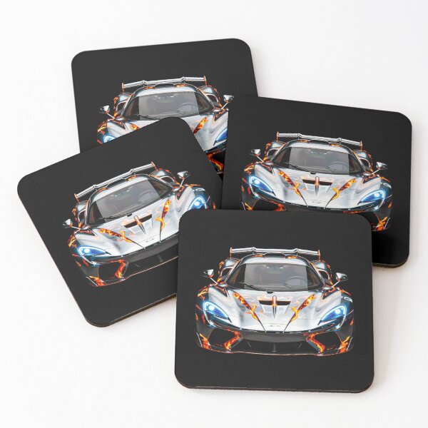 Item preview, Cyberpunk Hypercar Front View - Liquid Chrome & Neon Fire designed and sold by Grandeur Aesthetics.