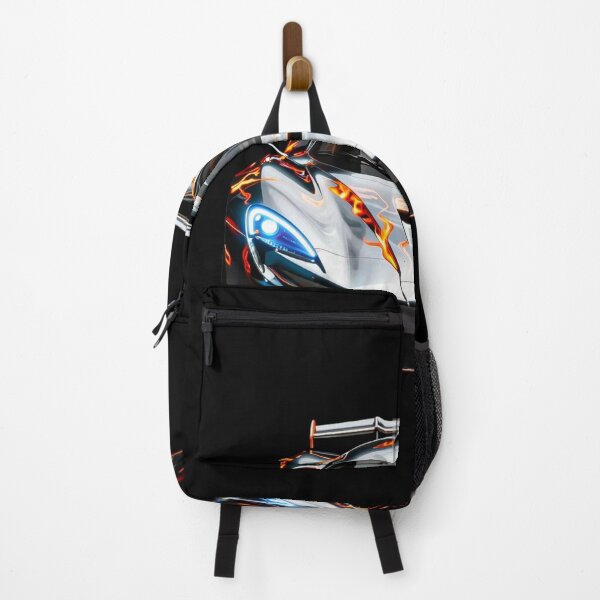 Item preview, Cyberpunk Hypercar Front View - Liquid Chrome & Neon Fire designed and sold by Grandeur Aesthetics.