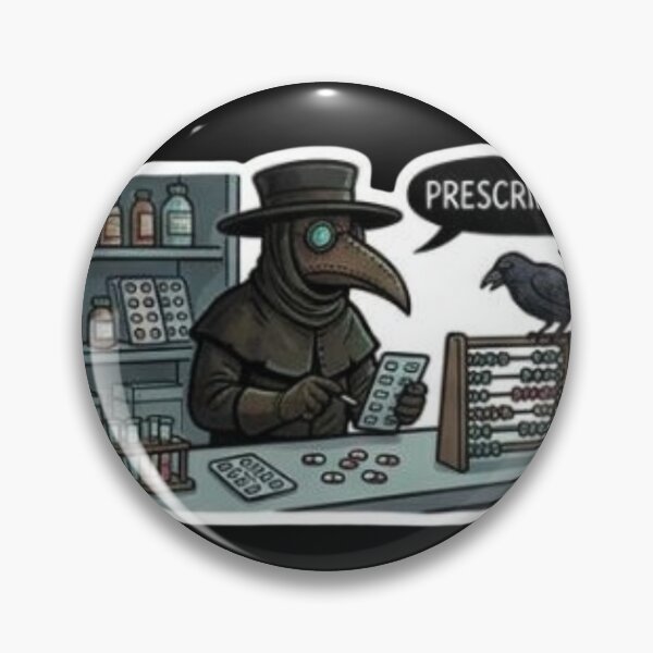 Item preview, Funny Plague Doctor Pharmacist Prescription Hospital Medical Sticker designed and sold by DarkOriginArts.