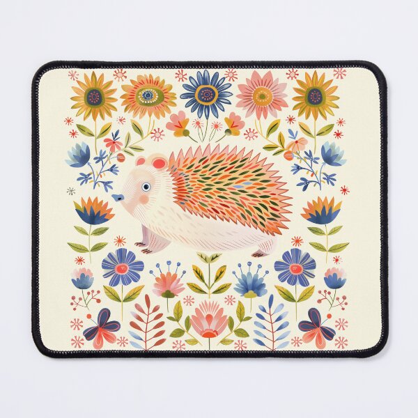 Item preview, Scandinavian Folk Art, Floral Hedgehog designed and sold by xiao xuans.