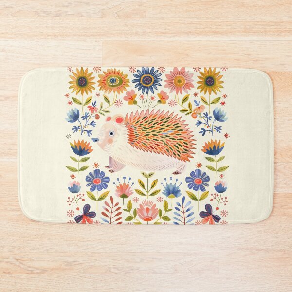Item preview, Scandinavian Folk Art, Floral Hedgehog  designed and sold by xiao xuans.