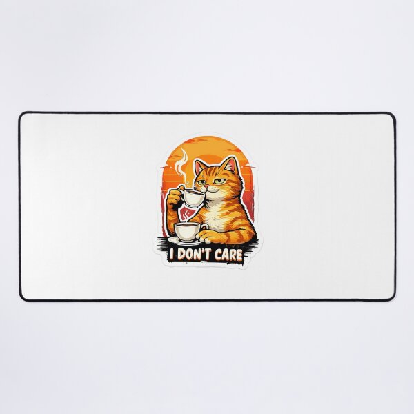 Item preview, I Don't Care Cat Coffee Meme Sticker | Funny Sarcastic Retro Cat Design designed and sold by Dada-arts.