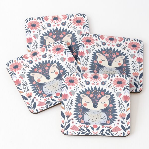Item preview, Scandinavian Folk Art, Floral Hedgehog  designed and sold by xiao xuans.