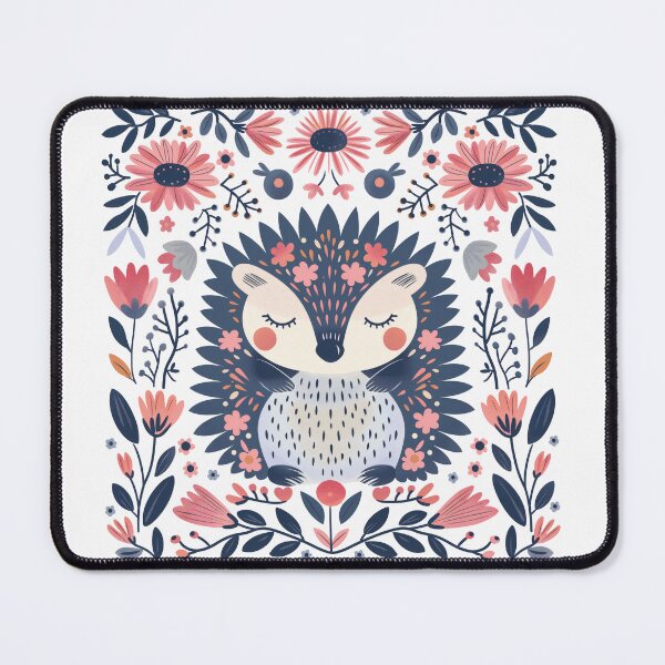 Item preview, Scandinavian Folk Art, Floral Hedgehog  designed and sold by xiao xuans.