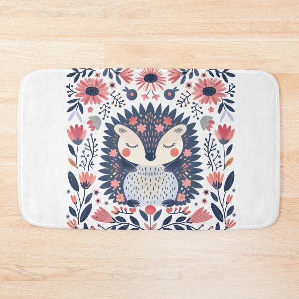 Item preview, Scandinavian Folk Art, Floral Hedgehog  designed and sold by xiao xuans.