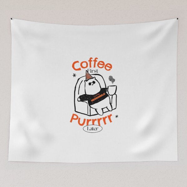 Item preview, Coffee First Purrrrr Later Funny Cat Lover Design designed and sold by SouthPrint.