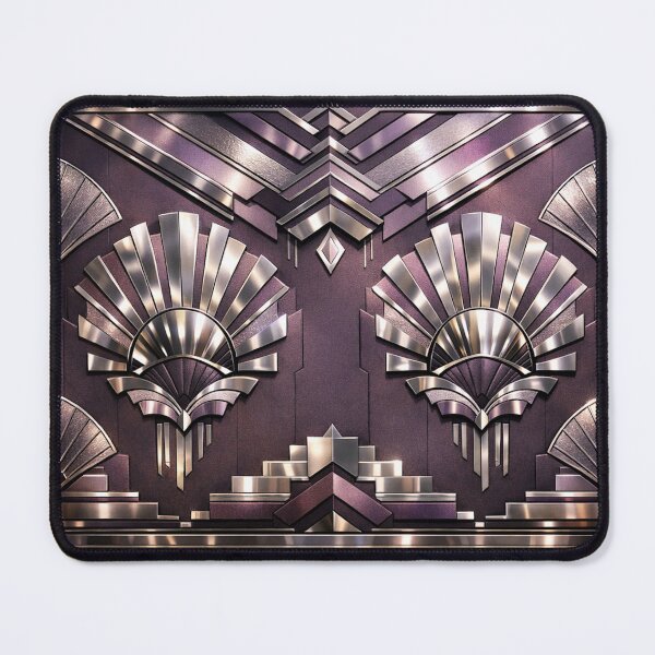Item preview, Purple Nude Art Deco Metallic Fan Geometric Panel designed and sold by IntelliMindDesigns.