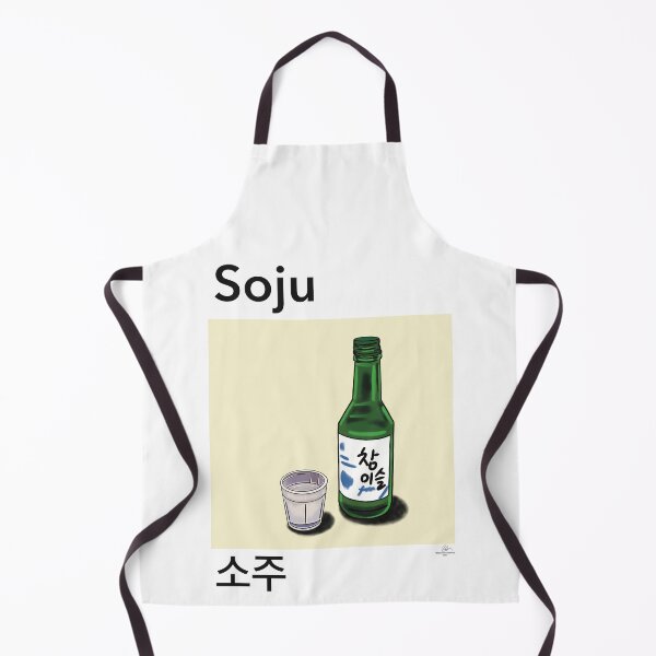 Item preview, Soju Bottle and Shot Glass Korean spirit drink Illustration designed and sold by TAWN ILLUSTRATIONS.