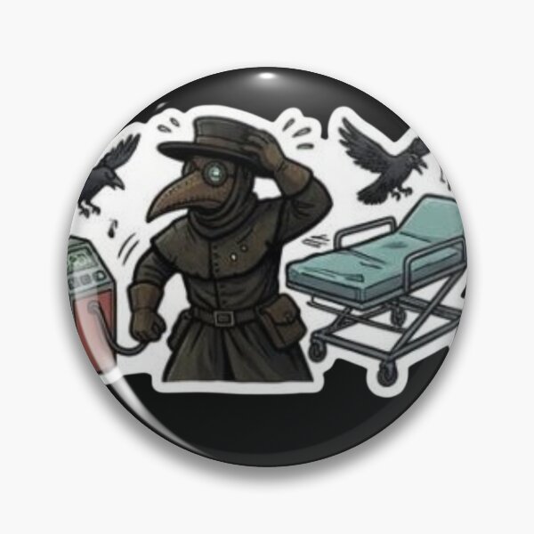Item preview, Funny Plague Doctor Flatline Hospital Emergency Medical Sticker designed and sold by DarkOriginArts.