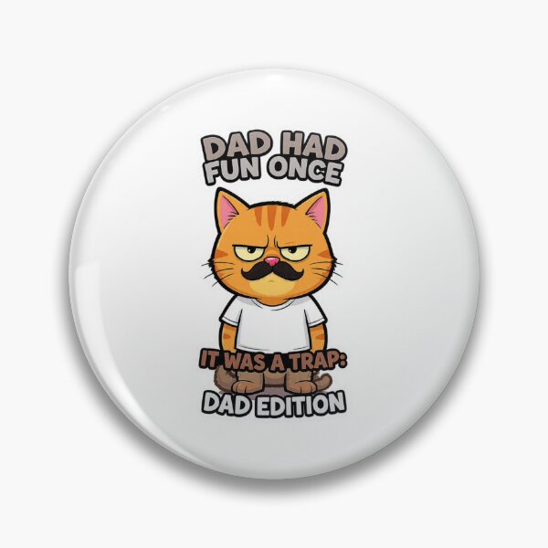 Item preview, Dad Had Fun Once It Was A Trap Dad Edition Sticker Funny Grumpy Cat AI Father’s Day Gift designed and sold by IRON SIREN.