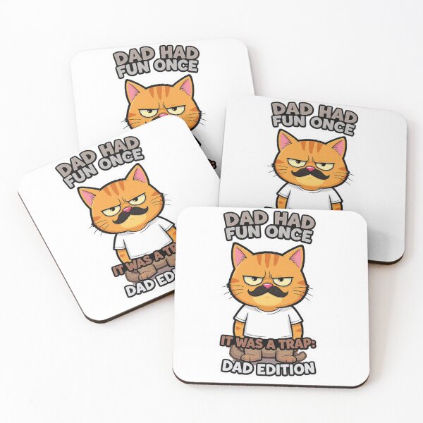 Item preview, Dad Had Fun Once It Was A Trap Dad Edition Sticker Funny Grumpy Cat AI Father’s Day Gift designed and sold by IRON SIREN.