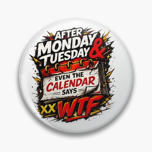 Item preview, Funny Midweek Breakdown Typography Art - Grunge calendar chaos and bold typography designed and sold by HiteshArt111.
