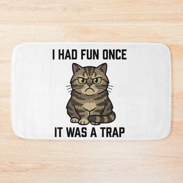 Item preview, I Had Fun Once It Was A Trap Sticker Funny Grumpy Cat AI Decal Introvert Gift designed and sold by IRON SIREN.