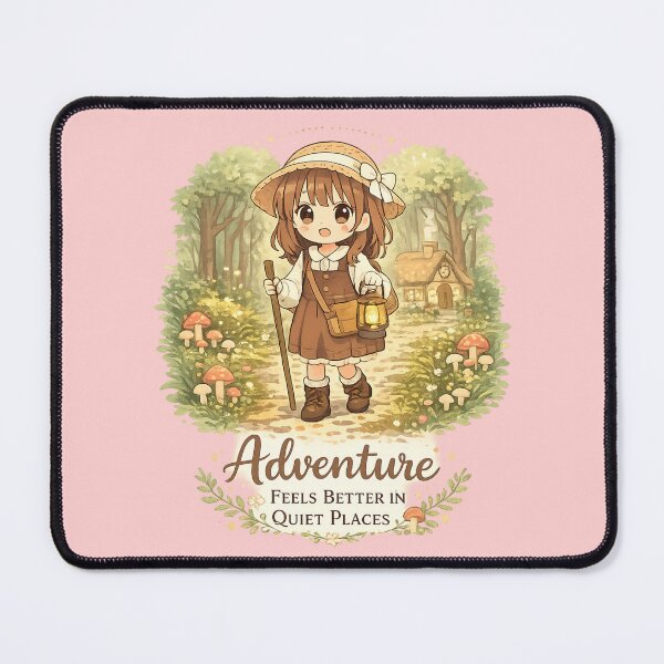 Item preview, Tiny Anime Forest Explorer Cute Cozy Adventure Quote Aesthetic for Dreamers and Travelers designed and sold by Im-Ara.