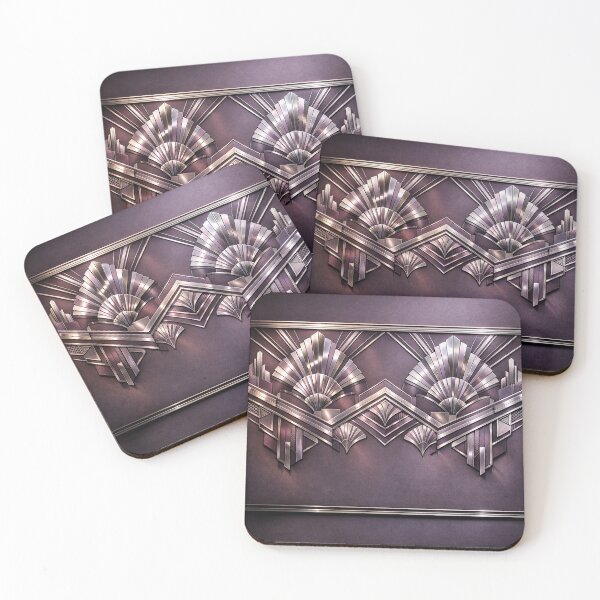 Item preview, Art Deco Central Fan Geometric Metal Purple designed and sold by IntelliMindDesigns.