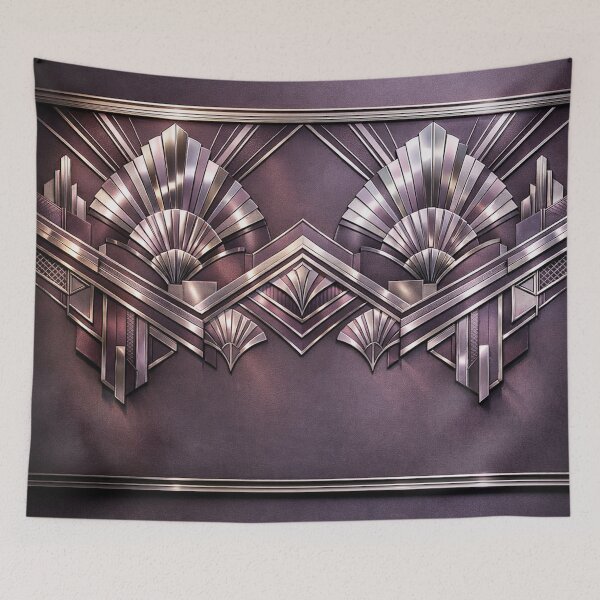 Item preview, Art Deco Central Fan Geometric Metal Purple designed and sold by IntelliMindDesigns.
