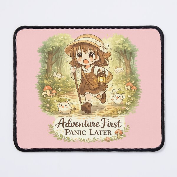 Item preview, Adventure First Panic Later Funny Anime Cute Girl Forest Explorer Design designed and sold by Im-Ara.