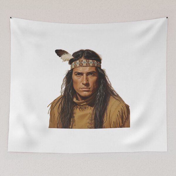 Item preview, Apache Chief Retro Portrait - Vintage Indian Warrior Art designed and sold by PaniKoszulkaD.