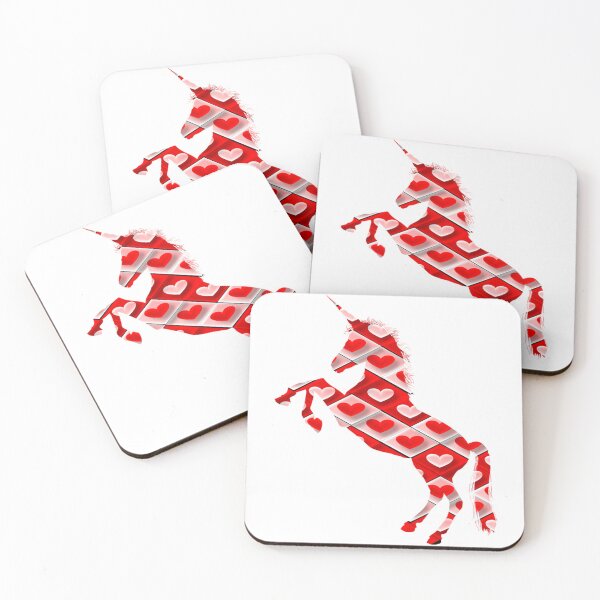 Item preview, Unicorn Red Hearts Silhouette Love Fantasy Valentine's Day Magic designed and sold by CLC54.