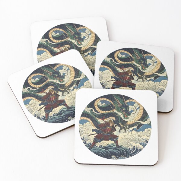 Item preview, #10 Ryokuryu | Green Dragon vs Samurai Battle designed and sold by FUJIYAMA-JAPAN-WORKS.