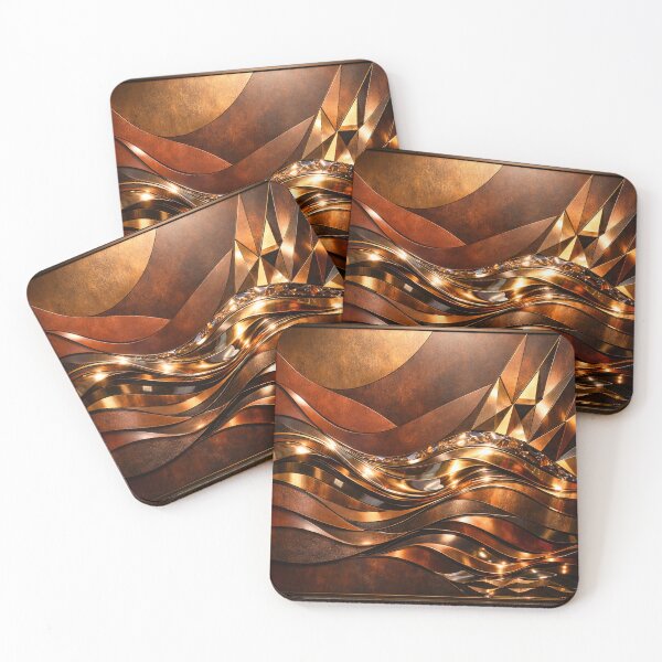 Item preview, Warm Bronze Metallic Ribbon Panel designed and sold by IntelliMindDesigns.