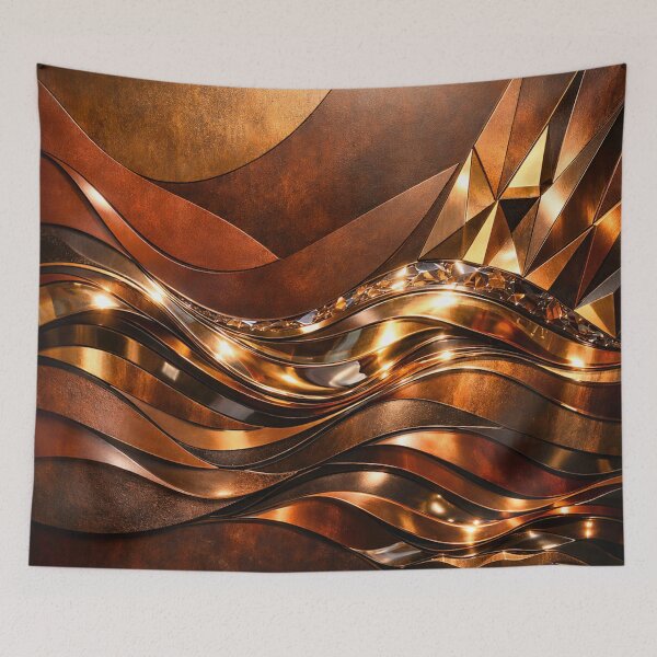 Item preview, Warm Bronze Metallic Ribbon Panel designed and sold by IntelliMindDesigns.