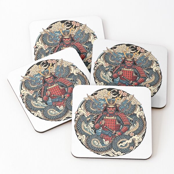 Item preview, #11 Dragon Samurai | Red Armor vs Blue Dragon designed and sold by FUJIYAMA-JAPAN-WORKS.
