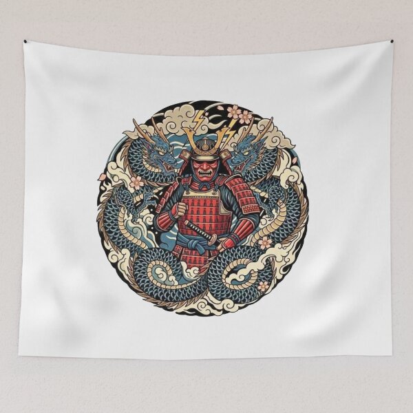 Item preview, #11 Dragon Samurai | Red Armor vs Blue Dragon designed and sold by FUJIYAMA-JAPAN-WORKS.