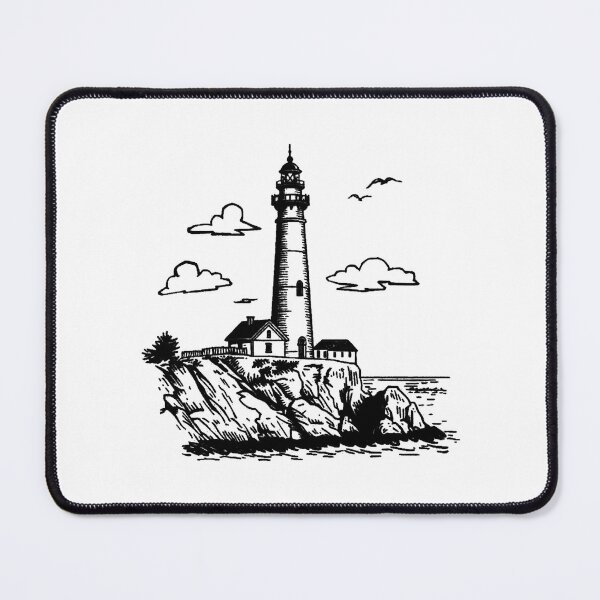 Item preview, Vintage Nautical Lighthouse on Rocky Cliffs designed and sold by SOUFIANE1991.