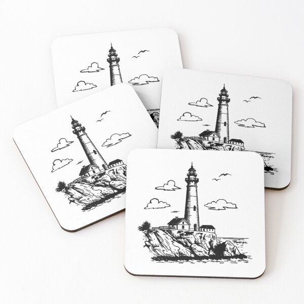 Item preview, Vintage Nautical Lighthouse on Rocky Cliffs designed and sold by SOUFIANE1991.