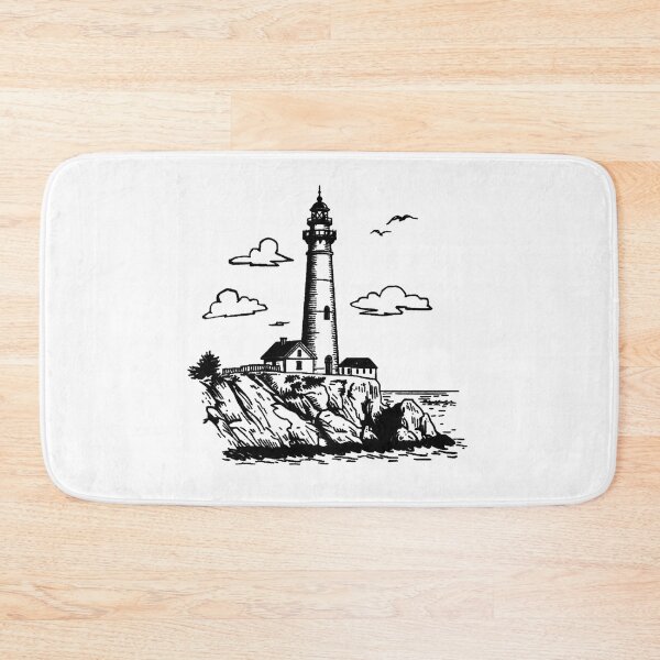 Item preview, Vintage Nautical Lighthouse on Rocky Cliffs designed and sold by SOUFIANE1991.
