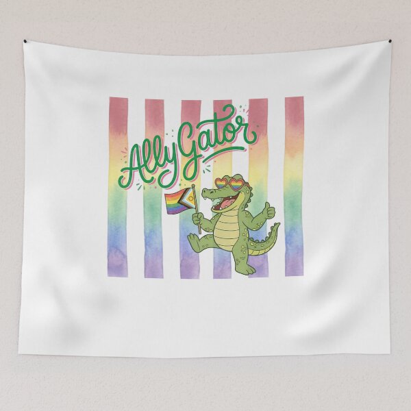 Item preview, Ally Gator Pride, LGBTQ+ Ally Gift, Rainbow Progress Flag Alligator, Pride Month, Equality Ally Gator designed and sold by ChaaiTee.