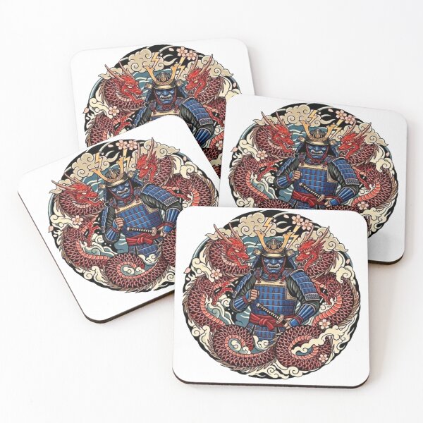 Item preview, #12 Dragon Samurai | Blue Armor vs Red Dragon designed and sold by FUJIYAMA-JAPAN-WORKS.