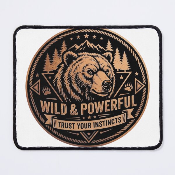 Item preview, Wild and Powerful Grizzly Bear Vintage Emblem designed and sold by Munib320.