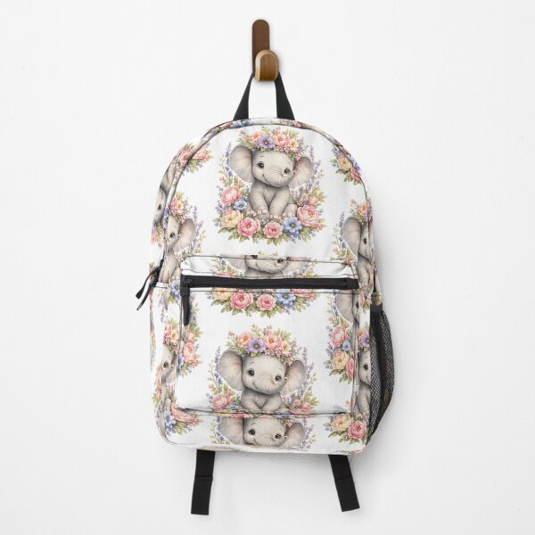 Item preview, Cute Baby Elephant with Floral Crown – Whimsical Flower Art. designed and sold by Clothes With Smiling Animals Walt Gral.