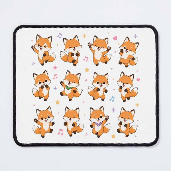 Item preview, Cute Dancing Fox Pattern Kawaii Chibi Foxes designed and sold by Seculinator.