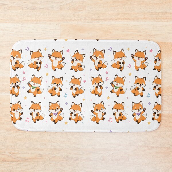 Item preview, Cute Dancing Fox Pattern Kawaii Chibi Foxes designed and sold by Seculinator.