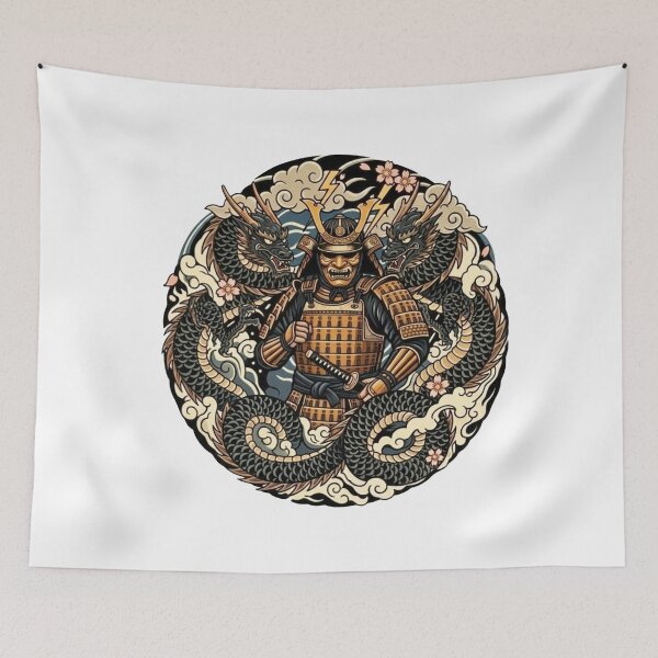 Item preview, #14 Dragon Samurai | Golden Armor vs Black Dragon designed and sold by FUJIYAMA-JAPAN-WORKS.