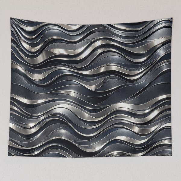 Item preview, Chrome Wavy Metallic Ribbon Texture designed and sold by IntelliMindDesigns.