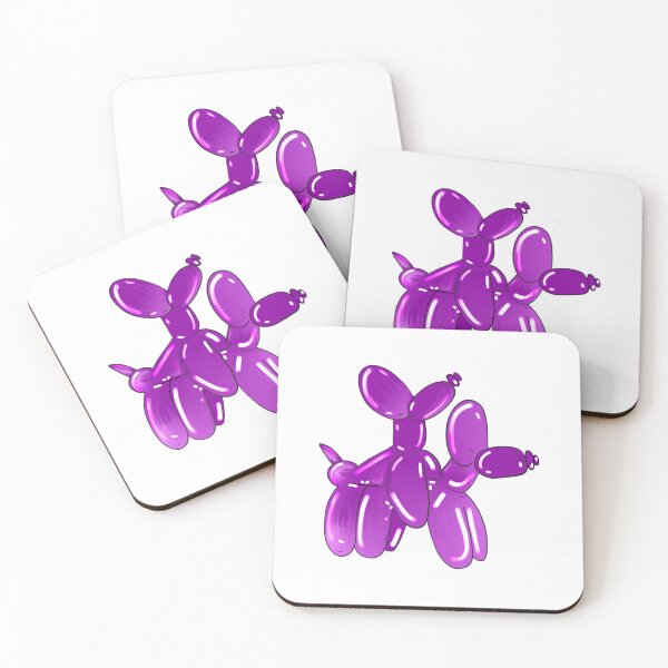 Item preview, Purple Balloon Dog – Cute Glossy Pop Art Puppy Illustration designed and sold by ForcePrint.