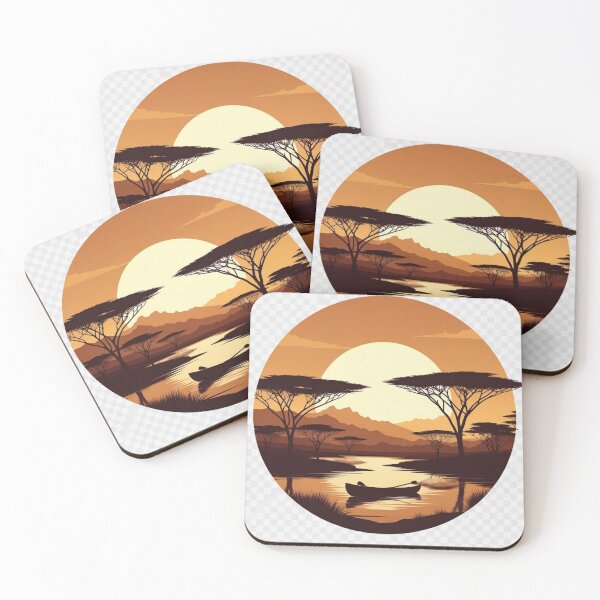 Item preview, African Sunset Wall Art | Safari Landscape Printable Decor designed and sold by GalleryPeak.