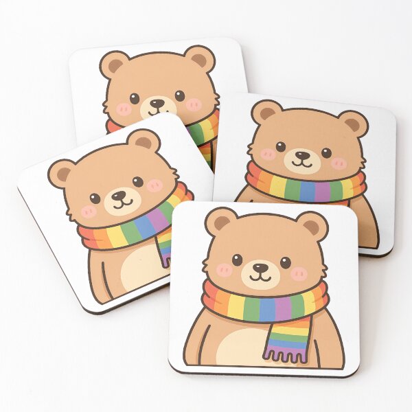 Item preview, Bear with rainbow scarf designed and sold by Kimicute.